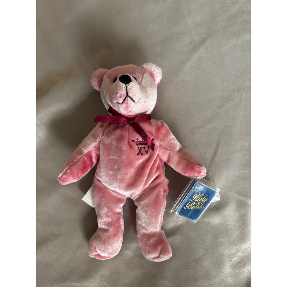 Holy Bears Tiara Pink Quinceañera XV Plush Teddy Bear 1999 Religious Gift 9 inch